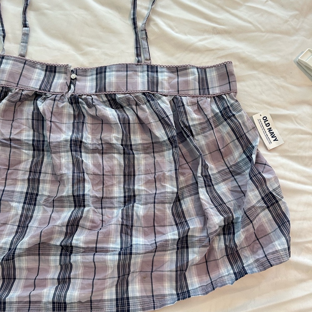 Old Navy plaid smocked pajamas with adjust straps